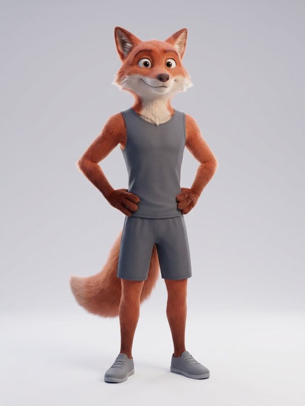 キツネ型の獣人のイラスト