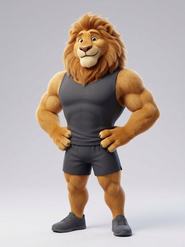 ライオン型の獣人のイラスト